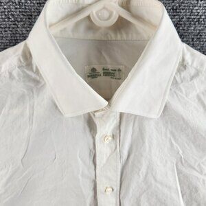 Luigi Borrelli Napoli Bergdorf Goodman White Dress Shirt Cotton Italy Size 17